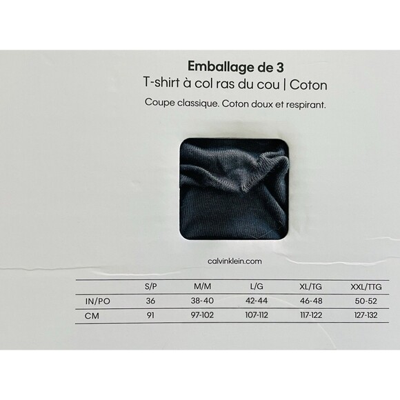 Calvin Klein 100% Cotton Crew Neck T-Shirt 3 Pack Men’s M Assorted Colors Blue - Picture 10 of 13